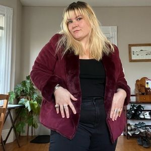 maroon faux suede jacket